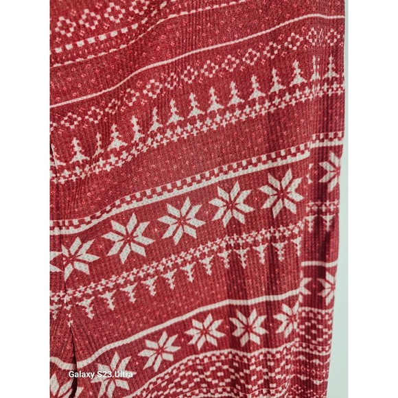 Cuddl Duds women's sxM, red and white holiday print, stretch thermal pants, NWOT - Picture 3 of 8